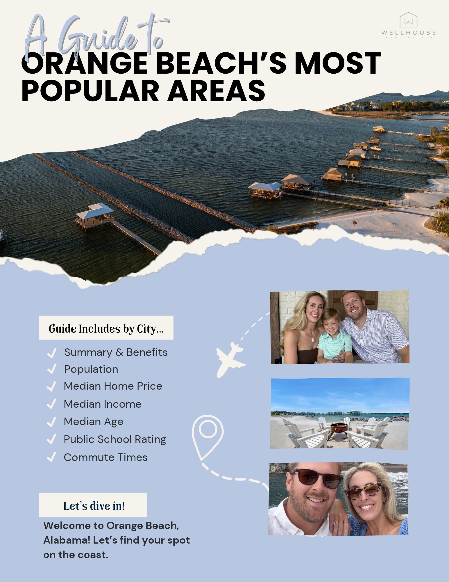 Cover of KD Edenfield's free guide to Orange Beach's most popular areas.