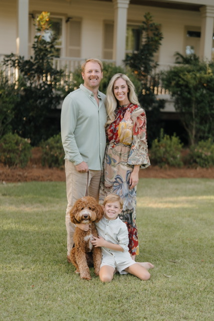 KD Edenfield with his wife, son, and their bernedoodle Spaghetti.